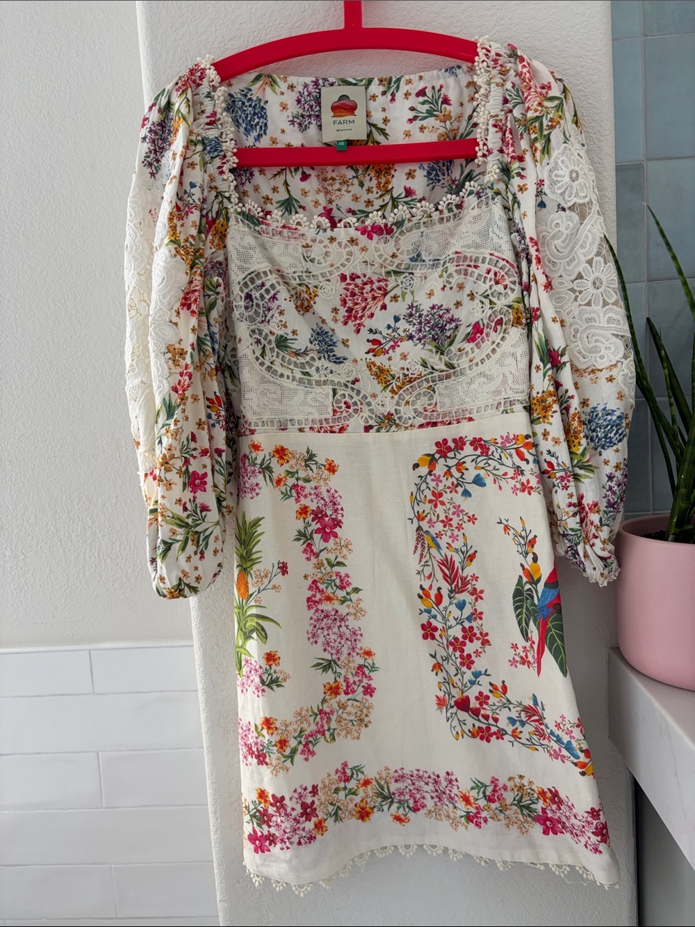 Farm Rio delicate forest scarves mini dress - Picture 6 of 9